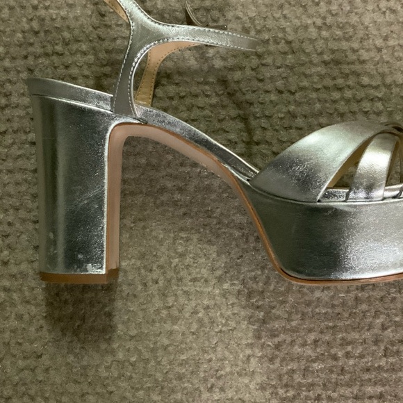 SCHUTZ Metallic Silver Platform Heels